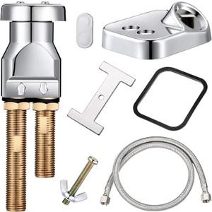 Hortsun Shampoo Bowl Vacuum Breaker Kit, Hardware Handle, 7 Pcs Stainless Steel, Chromium Plated Brass, 31 inches, for Salon Sink Parts Replacement