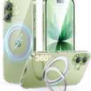 SMARTDEVIL Magnetic Stand for iPhone 17 Case,[Built-in Invisible Kickstand][Compatible with MagSafe] [Military Grade Shockproof] 360 Magnetic Stand Phone Case, Clear