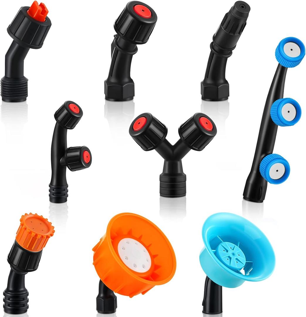 9 Pieces Spray Nozzle Tips Multifunctional Spray Combination Adjustable Nozzles Replacement Garden Part Pump for Replacing Backpack Farm Water Pump Orchard Garden