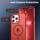 zapica Magnetic for iPhone 13 Pro Max Case, [Compatible with MagSafe] [Military Grade Drop Protection] Translucent Matte Shockproof Anti-Scratch Phone Cover, Red