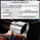 Exhaust Tip 3" Inlet 4" Outlet 5" Long, High Performance Stainless Steel, Rustproof Polished Finish, Double Wall Design, Weld-On Diesel Tail Pipe, Universal for Car Truck