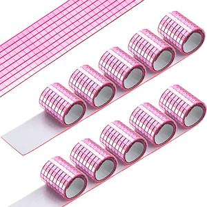 Queekay 4800 Pcs Disco Ball Self Adhesive Mirror Mosaic Tiles Glass 5 x 5 mm Mini Disco Tiles Stickers Tape for Crafts Small Square Mirror for DIY Decoration(Pink)