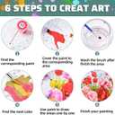 3 Pack Paint by Numbers Kit for Adults with Wooden Frame, Wildflowers Paint by Numbers Kit for Adults, Easy Acrylic Painting by Numbers Kits for Adult on Canvas with Paints and Brushes 8x12 inch