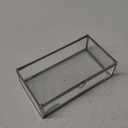 Vintage Glass Jewelry Box Keepsake Box with Hinged Lid, Great for Storage Trinket/Jewelry/Card/Photo, Stainless Steel Decorative Box for Dresser-15612EBXG (Small)