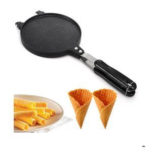 Dicunoy Waffle Cone Maker, Nonstick Ice Cream Cone Maker, 6.7" Egg Roll Crepe Pan, Camp Pancake Crispy Cone Omelet Mold for Waffle Cups, Choco Tacos, Fuel Gas Stoves Only