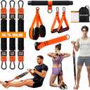 Upgraded Multifunction Pedal Resistance Band with Handle, Exercise Bands with 3 Tube Adjustable Resistance Bands, Pedal, Door Anchor and 3 Handles, for Full Body Training for Abs Arm Leg Waist Workout