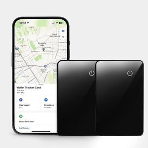 Wallet Tracker 2-Pack - Up to 6-Month Standby Battery, Apple Find My Compatible, Rechargeable Slim Card Finder (iOS Only)