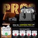 Inesore Compatible with AirPods Pro 3 Generation Case,Secure Lock & Phone Stand Design,Compatible with MagSafe,Automatic Snap Switch Secure Cover for New AirPods Pro 3rd (2025)-Black