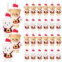 Hiboom 24 Pcs 4.7'' Christmas Bear Stuffed Animal Mini Christmas Plush Bear Soft Doll Toy Gift with Hat for XmasTree Ornaments Stocking Stuffers Xmas Party Favor (Santa Style)