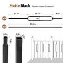 16 Pcs Iron Balusters for Staircase - 44 Inches Wrought Iron Balusters, Balusters for Staircase Interior Satin Black Metal Stair Railing Hollow Deck Spindles - 8 Oval & 8 Straight
