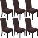 NORTHERN BROTHERS Dining Chair Covers-Stretchable Dining Room Chair Covers Set of 6 Parsons Chair Slipcover, Chocolate