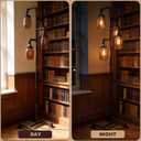 Steampunk Floor Lamp - Industrial Water Pipe Floor Lamp, Suitable for Living Room and Dining Room（Bulbs Not Included）