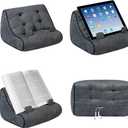 Gifts for Readers & Writers Book Couch iPad Stand | Cushioned Tablet Stand & Book Holder| Reading Pillow for Bed Time | Tablet Lap Rest Cushion | A Fun Gift for Book Lovers (Grey)