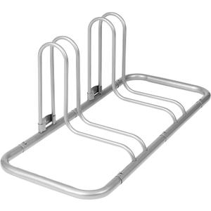 Retrospec Stash Rack 2, 4 & 5 Bike Floor Stand Bicycle Storage Organizer for Mountain Bike, Road Bike, Weather Resistant Fine Powder Steel Coating Fits Wheels up to 3" (Grey)