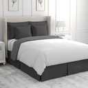 Bed Makers Never Lift Your Mattress Microfiber Wrap-Around Bed Skirt, Tailored Style, Classic 14 Inch Drop Length, California King, Grey