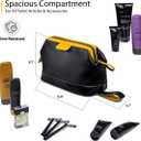 2 x Genuine Leather Toiletry Bag for Men & Women – Large Waterproof Travel Dopp Kit – Handmade Shaving & Cosmetic Organizer – Classic Style Wash Bag for Bathroom, Gym, or Vacation (EXP 12/16/26)