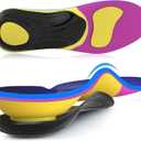 Arch Support Plantar Fasciitis Insoles: Fit Geno Orthotics Inserts for High Arch Pain Relief  Heavy Duty Shoe Inserts for Women & Men 220lbs+  for Work Boots & Sneakers (Women's 16-17 / Men's 14-15) (Orange)