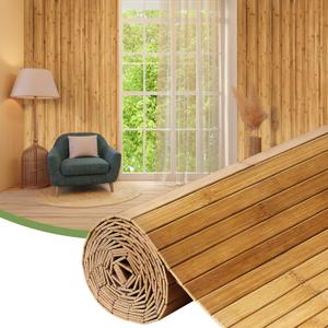 Flexible Bamboo Wall Paneling – 48"x96" Pole Wrap for Basement Columns & Curved Walls – Paintable Wood Slat Tambour Board for Kitchen Island, Cabinet Refacing & DIY Headboards – Natural Style