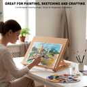 Tabletop Easel for Painting, 16.5"x12" Adjustable Portable Beechwood Drawing Board with Detachable Strap, Art Easel Includes Art Painting Papers, Sketch Papers and Masking Tape, Ideal for Diamond Art, 16.5'' L * 12.2 W