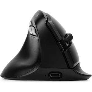 DeLUX Left Handed Ergonomic Vertical Mouse, Reduce Hands Strain Rechargeable Silent BT Wireless Ergo Mouse with USB Receiver, 6 Buttons and 4000 DPI for Carpal Tunnel (M618ZD-Black)