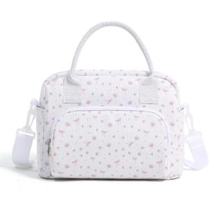 2 x MAMONA Lunch Bag for Women Men Large Capacity Reusable Lunch Box Corduroy Insulated Cooler Tote Bags for Office Picnic