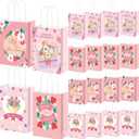 Silkfly 48 Pieces Mother Day Gift Bags Bulk Floral Gift Bags with Handle Happy Mother Day Party Favor Flower Treat Love You Mom Goodie Bag for Party Decorations Supplies