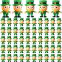 50 Pcs St. Patrick's Day Mini Leprechaun Figurines Bulk Small Leprechaun Figures to Hide and Seek Irish Miniature Toy for St. Patrick's Day Gift Tiered Tray Table Party Home Garden Decor
