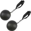2 Pack Halloween Prison Ball and Chain Plastic Ball Chain Props for Halloween Cosplay Prison Themed Party Dress Up Accessory