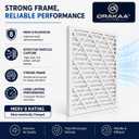 ORAKAA 16x25x1 Inches Air Filter MERV 8, AC Furnace Air Filter Replacement, Pleated HVAC Filters for Home, Dust Pollen Lint Dander, Premium Quality - 4 Pack