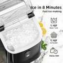 Nugget Countertop Ice Maker with Soft Chewable Ice, 34Lbs/24H, Pebble Portable Ice Machine with Ice Scoop, Self-Cleaning, One-Click Operation, for Kitchen,Office Stainless Steel Black