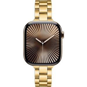TRUMiRR Band for Apple Watch Series 11 10 42mm 46mm 9 8 7 41mm 45mm Starlight Women, Slim Stainless Steel Watchband Feminine Strap for iWatch Ultra SE 3 2 Series 6 5 4 40mm 44mm