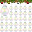 30 PCS Clear Plastic Fillable Ornaments,2.36 inch Christmas Transparent Fillable Balls,Plastic Christmas Balls for Christmas Tree Decorations,DIY Crafts,Party Home Holiday Decor