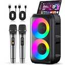 Adult Karaoke, (New 2026) Portable Bluetooth Speaker Karaoke for Adults with 2 Wireless Microphones, PA System for Adults and Children with Lights, Adult Professional