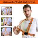 5 Pack Mount Marter Reflective Vest, Lightweight Safety Vest For Women, Men And Kids, Adjustable Reflective Running Vest With 360 High Visibility For Running, Cycling, Motorcycle, Orange 1-2