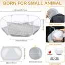 VitalCozy Hamster Playpen with Mat Small Animal Cage Tent Breathable Transparent Guinea Pig Playpen Waterproof Portable Yard Fence Mat Foldable Exercise Playpen Outdoor Indoor (Gray,Star)
