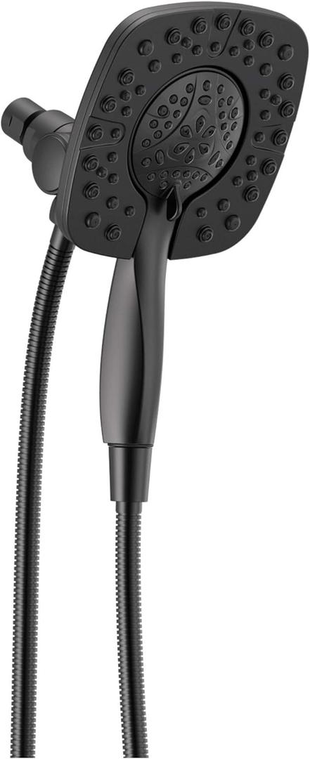 Delta Faucet 4-Spray In2ition Dual Shower Head with Handheld Spray, Matte Black Shower Head with Hose, Showerheads & Handheld Showers, Handheld Shower Heads, Matte Black 58498-BL
