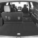 Cargo Liner and Backrest Mat for 2018-2023 Chevrolet Chevy Traverse (and Rear Left and Right Side Panels)- Custom Fit PU Leather Backrest Protector- All Weather Waterproof Trunk Mat (Carbon Fiber)