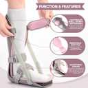 Medibot Sleeping Stretch Boot-Plantar Fasciitis Night Splint Leg Support Brace, Comfortable & Adjustable, Fits Right or Left Foot for Achilles Tendonitis, Heel, Bone Spurs(Grey shell Pink lining M)