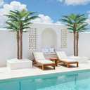 7FT UV-Resistant Faux Palm Tree84in Realistic Artificial Palm Tree Indoor Outdoor, Tropical Fake Plant for Home Office Patio Poolside Yard Christmas Hotel Gift