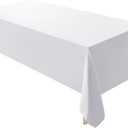 UBICON Premium Cotton Blend Tablecloth - Durable, Wrinkle-Resistant, Shape-Retaining - Versatile & Elegant for Any Occasion (5, White, 60" x 120")