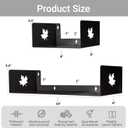 Floating Wall Shelves Metal U Shape Wall Mount Bookshelf CD DVD Storage and Display Shelves, Black Set6