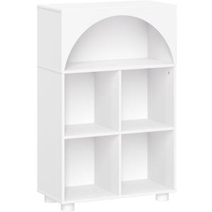 RiverRidge 23" 4-Cubby Arched Bookcase Storage Cabinet, White, One Size
