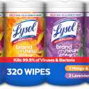 Lysol Disinfecting Wipes Bundle, Home Apartment Dorm Room Essentials and Cleaning Supplies, All Purpose Cleaner, Multi-surface Cleaning & Sanitizing Wipes, Lavender & Mango Scents, 80 Count (4pk)