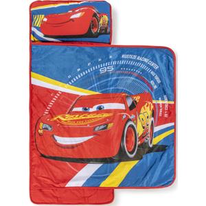 Jay Franco Kids Nap Mat with Embedded Pillow & Blanket  Soft 46"x20" Microfiber Sleeping Bag with Name Tag & Handle