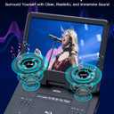 WONNIE 16.9" Portable Blu-ray Player with 14.1" 1080P Full HD Large Swivel Screen, Blu-ray DVD Player with HDMI Out & AV Out, 4-5 Hours Rechargeable Battery, Support USB/Micro SD Card