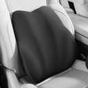 BEBAS Lumbar Support Pillow for Car, Memory Foam Back Cushion for Driving, Ergonomic Lumbar Pillow for Pain Relief, Comfort Lower Back Support for Office Chairs, Car Seat, Wheelchair, Black, 15(L)×4.3(W)×17 in(H)