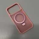 CHAOFEnG Magnetic Compatible with iPhone 17 Pro Case with Stand [Military Grade Drop Tested][Compatible with Magnet] Ring Translucent Slim Hard Back Soft Edge, Pink