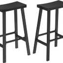 VASAGLE Bar Stools Set of 2, Counter Height Stools, Bar Chairs with Footrest, 29.1 Inches Tall Kitchen Breakfast Stools, Industrial, Living Room Party Room, Black ULBC094B56
