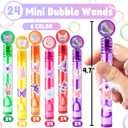 Butterfly Party Favors for Kids 24PCS Fairy Garden-Themed Mini Bubble Wands, Great for Birthday Supplies, Pinata Fillers, Goodie Bags & Classroom Rewards