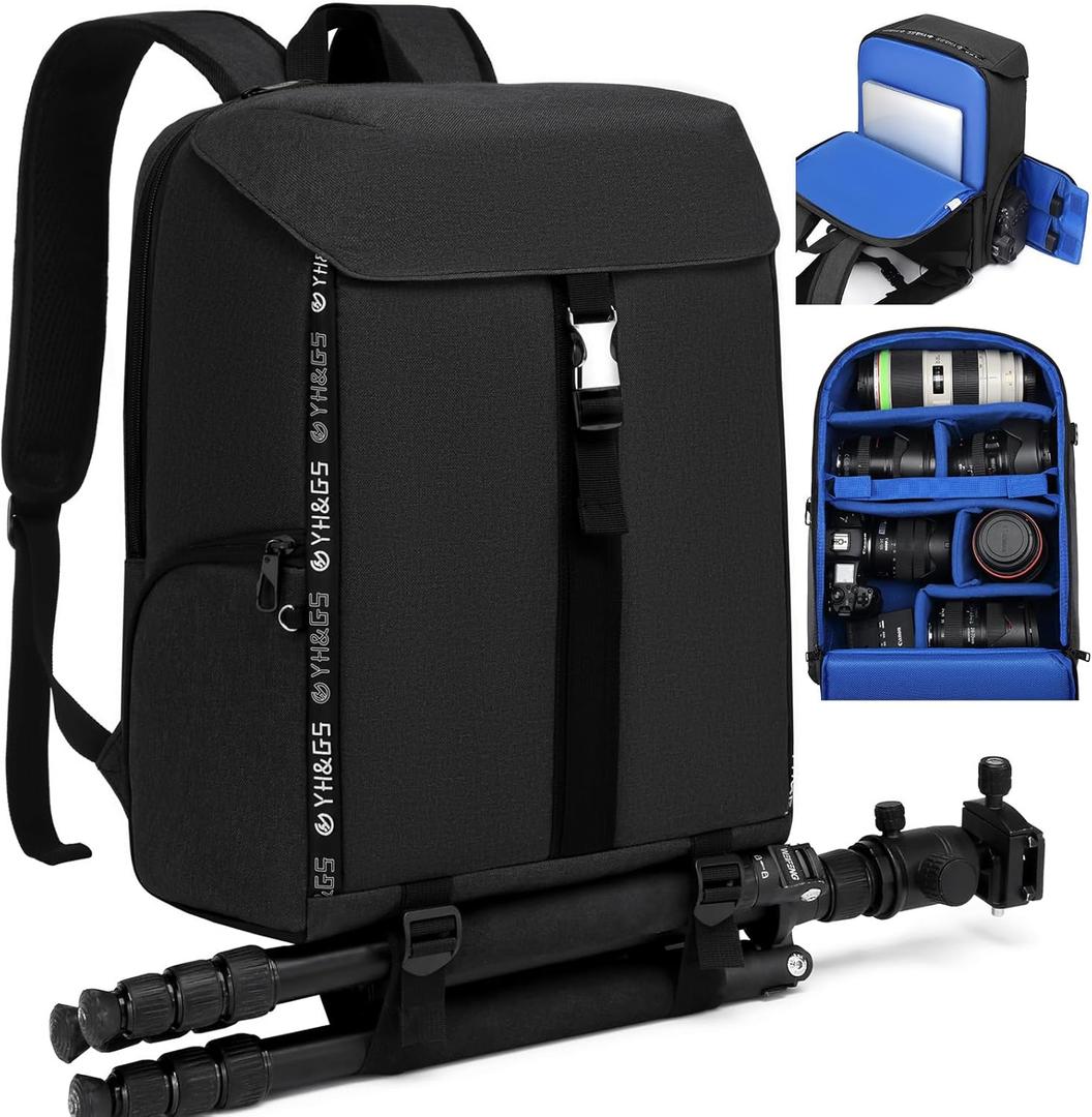 Camera Backpack,Camera Bag for Photographer Professional DSLR/SLR Mirrorless Camera Cases,Fit 15.6 inch Laptop Compartment,Travel Photography Backpack